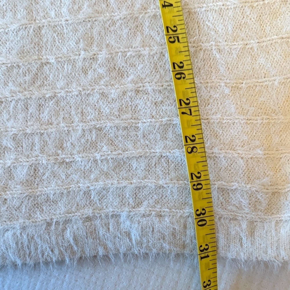 Calvin Tran Ivory Eyelash Knit Poncho Sweater-SizeLarge - Picture 11 of 11